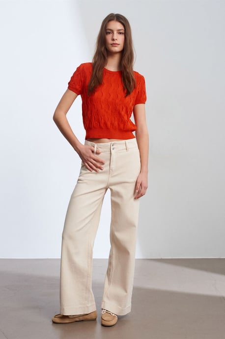 Strukturierte Ripp-Crop-Bluse - Image 4