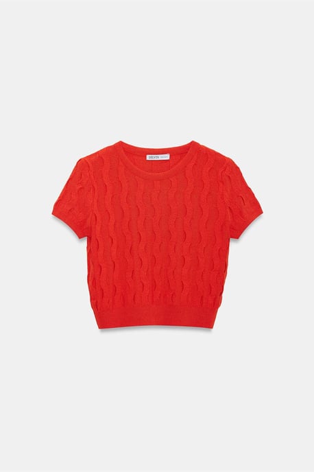 Strukturierte Ripp-Crop-Bluse - Image 5