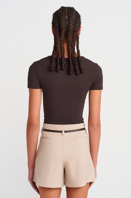 Slim Fit Crop-Jersey-Bluse - Image 2