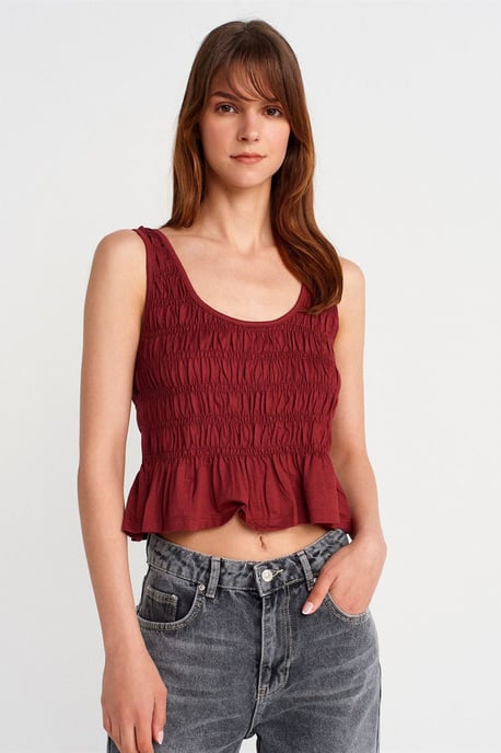 Strukturierte Baumwoll-Modal-Crop-Cami-Bluse - Image 1