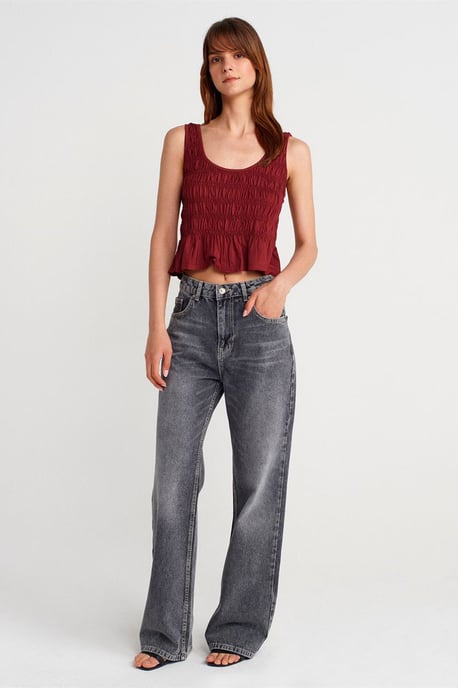 Strukturierte Baumwoll-Modal-Crop-Cami-Bluse - Image 4