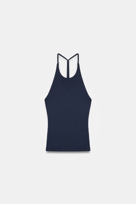 Schlanke Passform Halterneck Jersey Bluse - Image 4