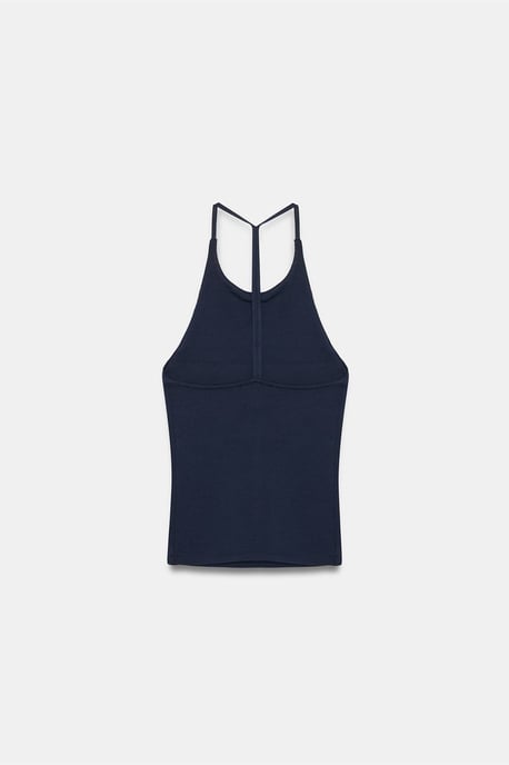 Schlanke Passform Halterneck Jersey Bluse - Image 5
