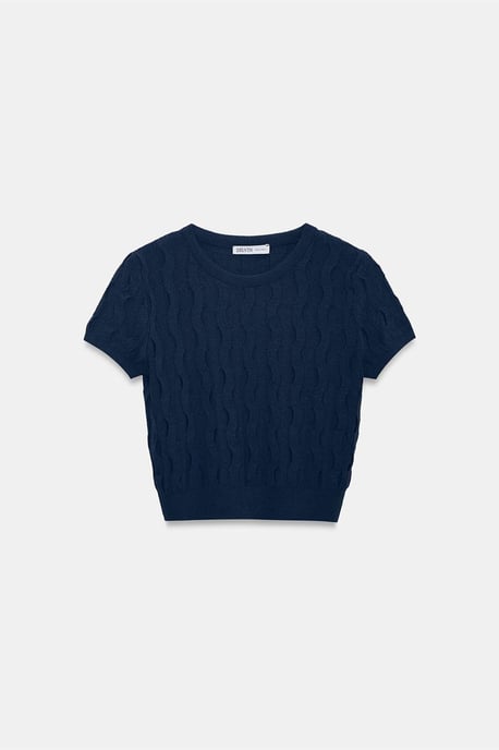 Strukturierte Ripp-Crop-Bluse - Image 6