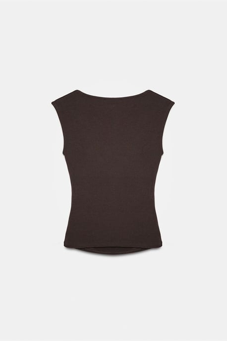 Ärmellose V-Ausschnitt Slim-Fit-Bluse - Image 6