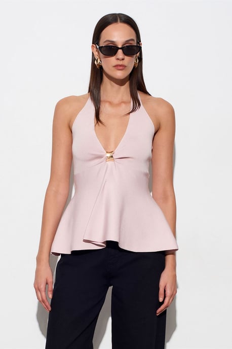 Nahtlose Halter-Peplum-Bluse - Image 3