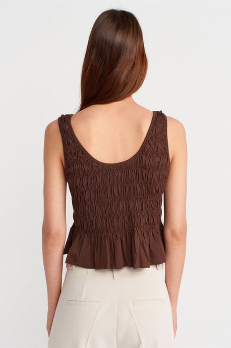 Strukturierte Baumwoll-Modal-Crop-Top-Bluse - Image 2