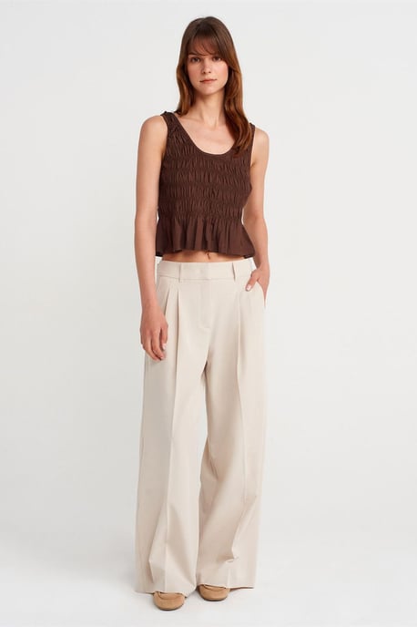 Strukturierte Baumwoll-Modal-Crop-Top-Bluse - Image 4