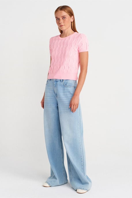 Strukturierte Ripp-Crop-Bluse - Image 4
