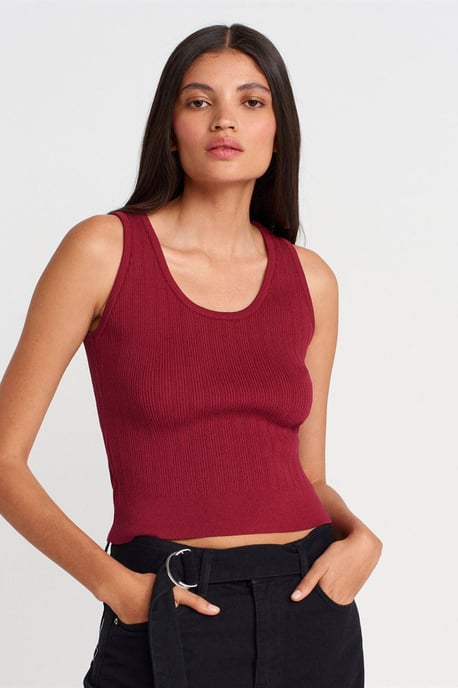 Rippenshirt Ärmellos Slim-Fit Bluse - Image 1