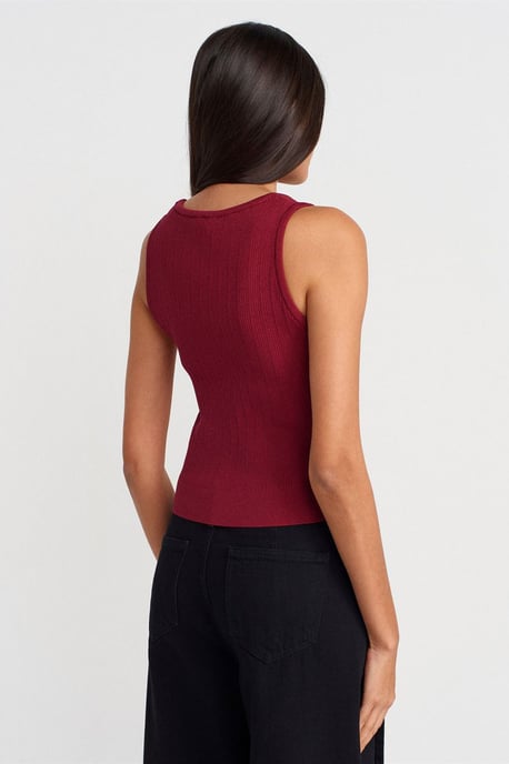 Rippenshirt Ärmellos Slim-Fit Bluse - Image 2