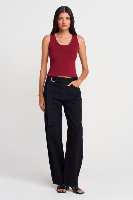 Rippenshirt Ärmellos Slim-Fit Bluse - Image 4