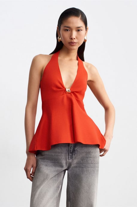 Nahtlose Halter-Peplum-Bluse - Image 3