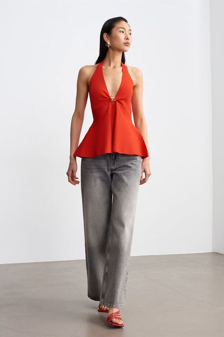 Nahtlose Halter-Peplum-Bluse - Image 4