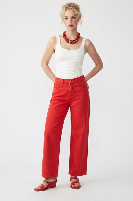 Hochtaillierte Weite Jeans aus Baumwolle - Image 1