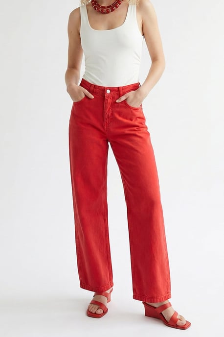 Hochtaillierte Weite Jeans aus Baumwolle - Image 4