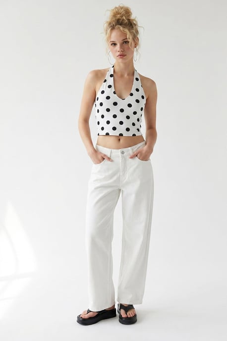 Hochtaillierte Weite Jeans aus Baumwolle - Image 1