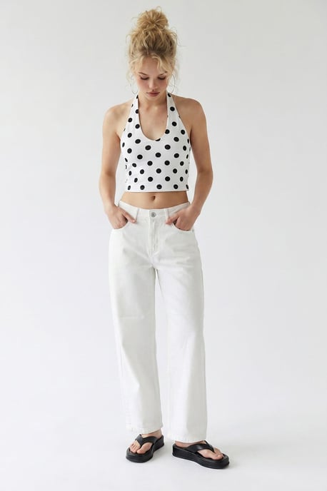 Hochtaillierte Weite Jeans aus Baumwolle - Image 2