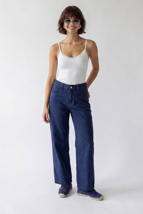 Hochtaillierte Weite Jeans aus Baumwolle - Image 3