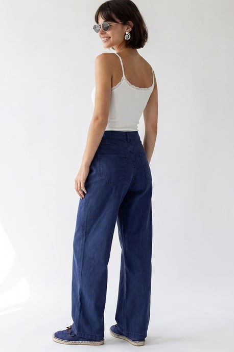 Hochtaillierte Weite Jeans aus Baumwolle - Image 4