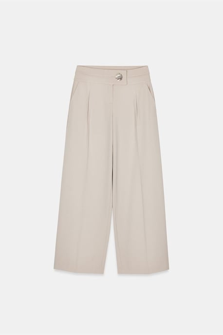 Hoch taillierte weite Crepe-Hosen - Image 5