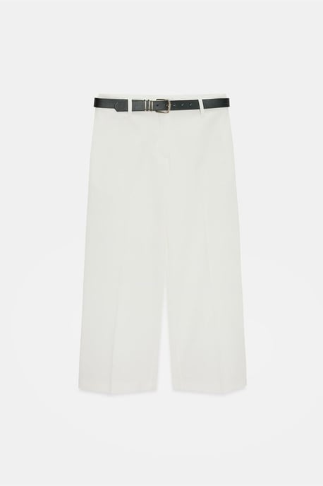 Hochtaillierte, mit Gürtel versehenen Crepe-Culottes - Image 5