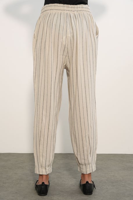 Gestreifte Leinenmischung Joggerhosen - Image 6