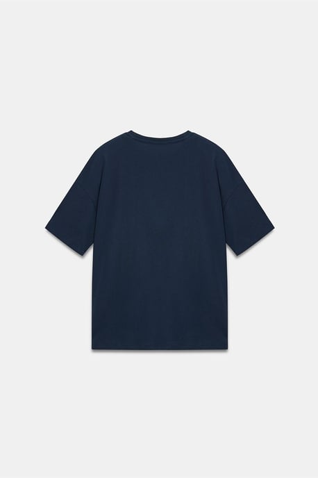 Dilvin Baumwoll-T-Shirt für Damen mit Rundhalsausschnitt - Marineblau - Image 6