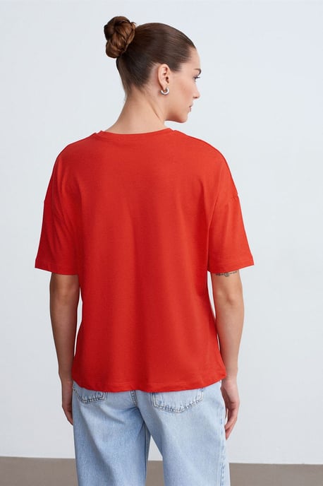 Damen Baumwoll Rundhalsausschnitt T-Shirt - Image 2