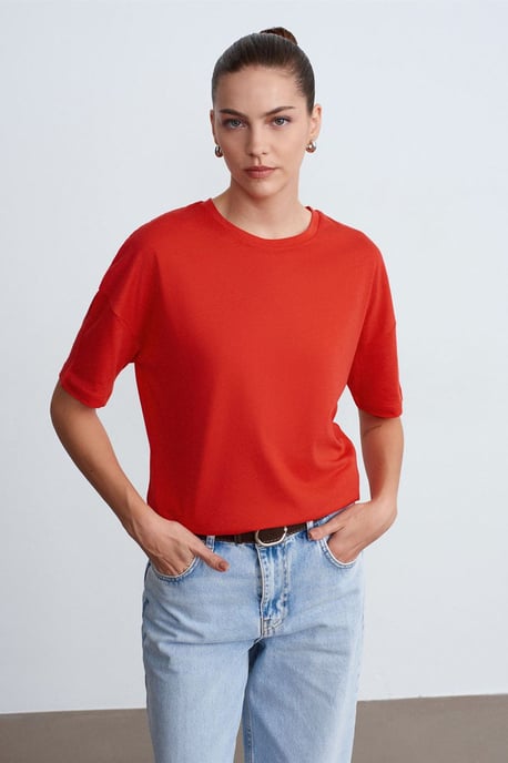 Damen Baumwoll Rundhalsausschnitt T-Shirt - Image 4