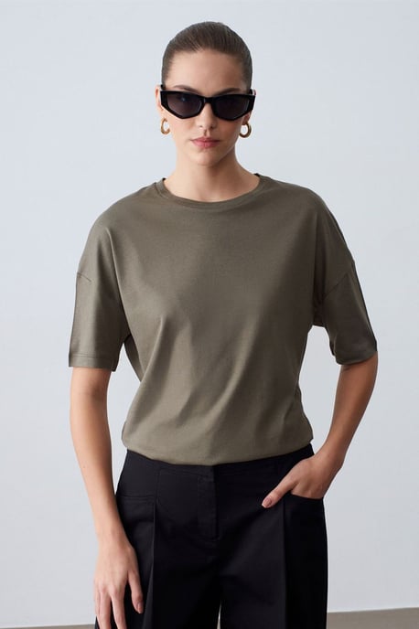 Damen Baumwoll Rundhalsausschnitt T-Shirt - Image 2