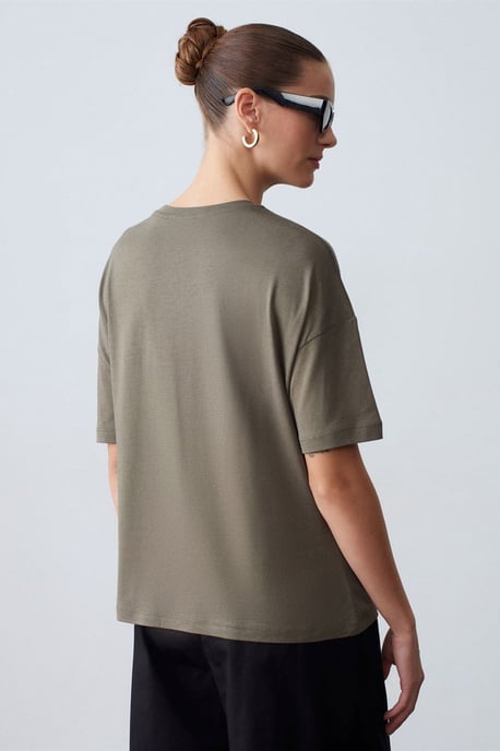 Damen Baumwoll Rundhalsausschnitt T-Shirt - Image 3