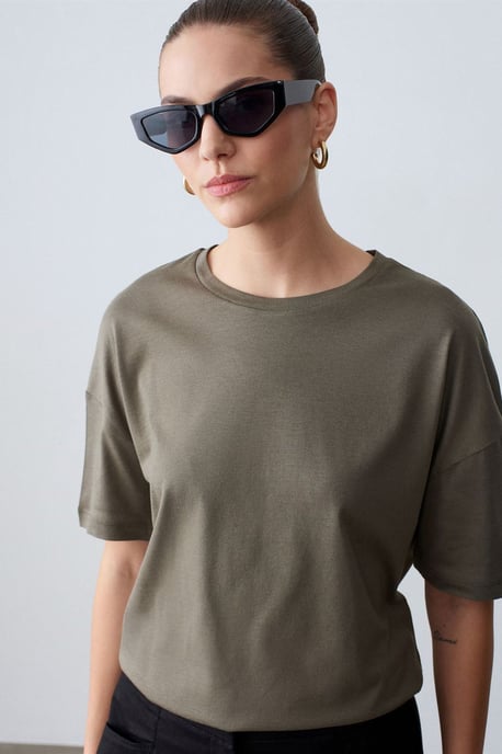 Damen Baumwoll Rundhalsausschnitt T-Shirt - Image 4