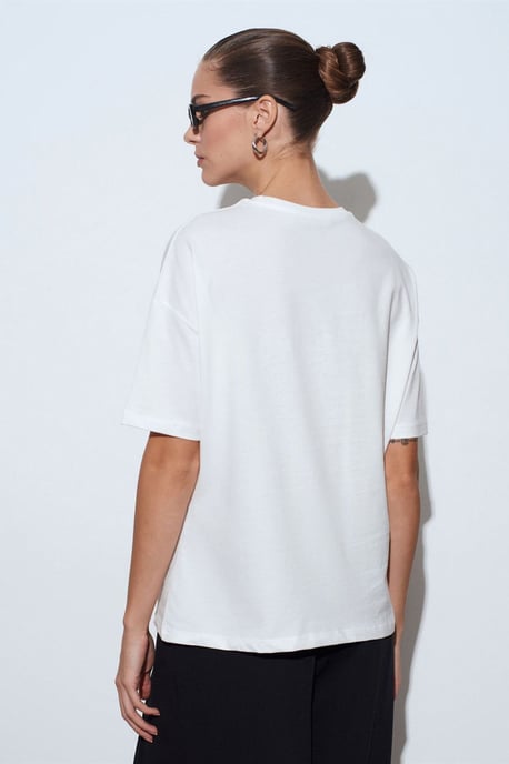Damen Baumwoll Rundhalsausschnitt T-Shirt - Image 2