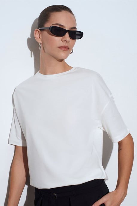 Damen Baumwoll Rundhalsausschnitt T-Shirt - Image 3