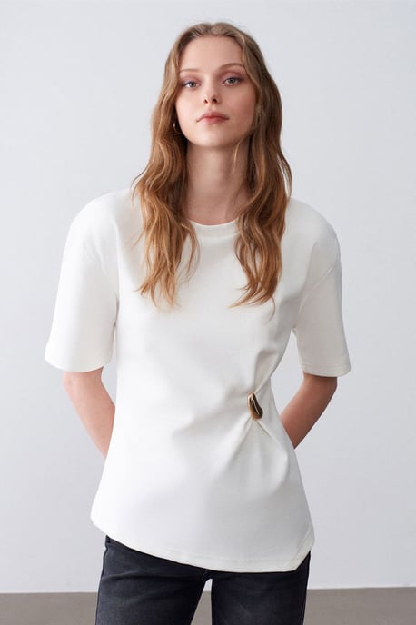 Damen Rundhals Kurzarm Jersey T-Shirt - Image 4