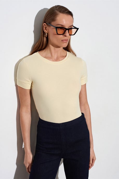 Damen Slim Fit Rundhalsausschnitt T-Shirt - Image 3