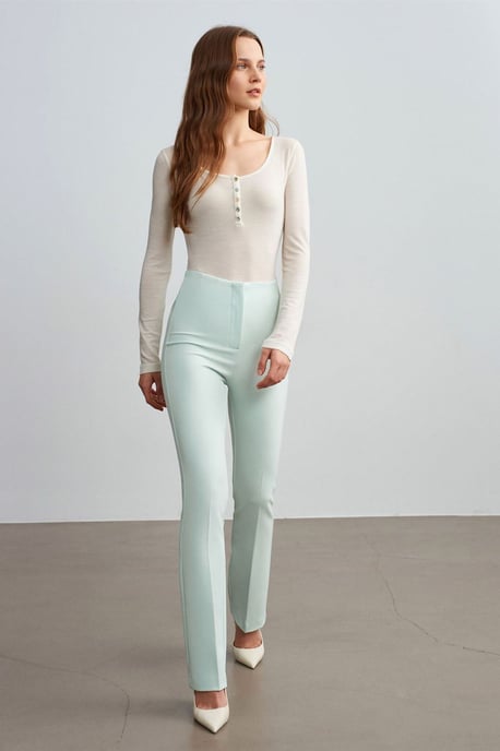 Damen Gerade Bein Krepphose - Image 4