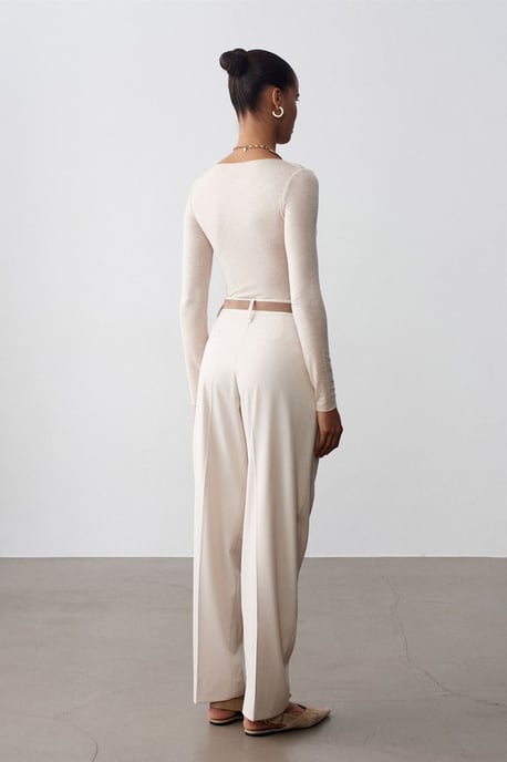 Belted Straight-Leg-Crepeshosen - Image 3