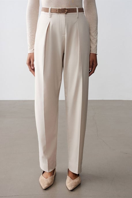 Belted Straight-Leg-Crepeshosen - Image 4