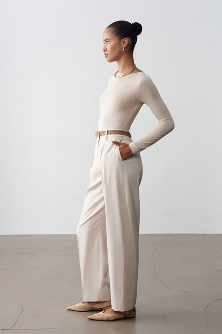 Belted Straight-Leg-Crepeshosen - Image 5