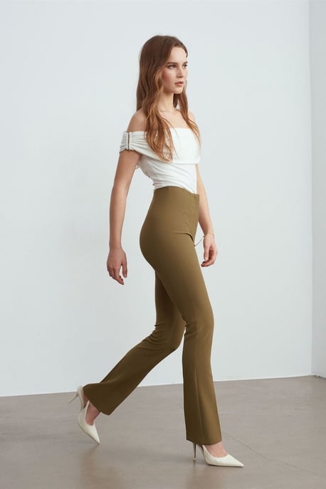 Damen Gerade Bein Krepphose - Image 4
