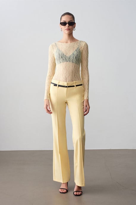 Belted Straight-Leg-Crepeshosen - Image 4