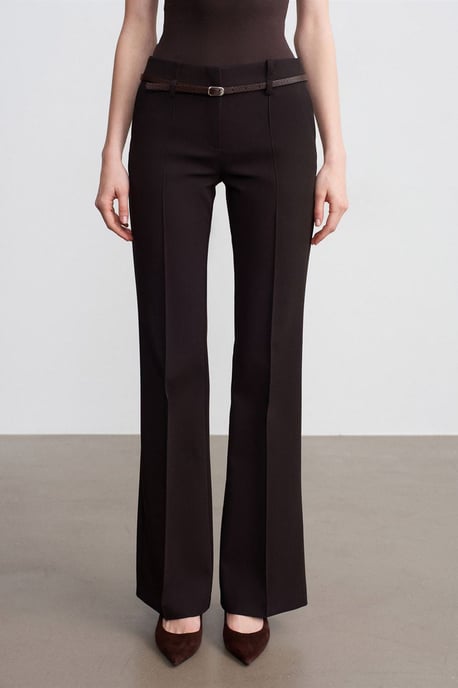 Belted Straight-Leg-Crepeshosen - Image 3