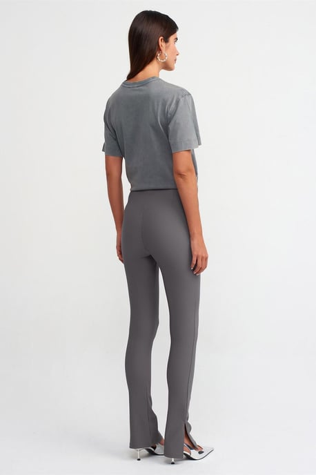 Hochtaillierte Flared Leggings mit Schlitz - Image 2