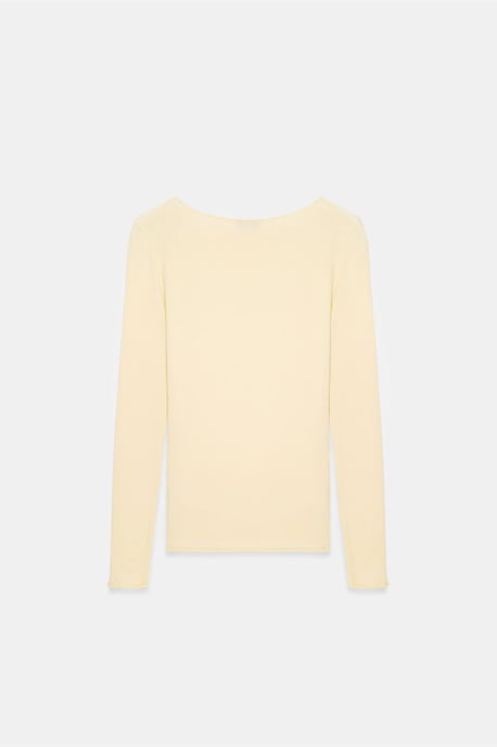 Schmal geschnittenes V-Ausschnitt Rippstrick-Pullover - Image 5