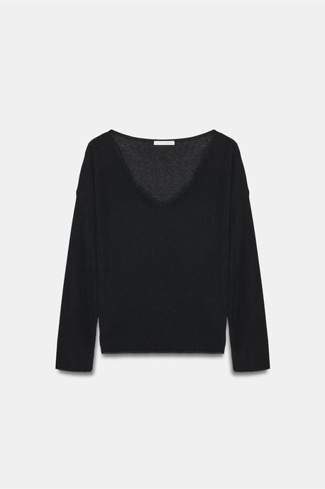 Damen V-Ausschnitt Rippstrickpullover - Image 5