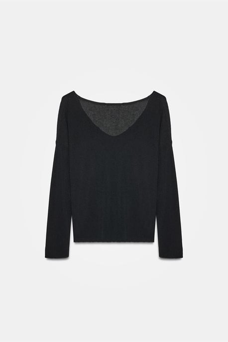 Damen V-Ausschnitt Rippstrickpullover - Image 6