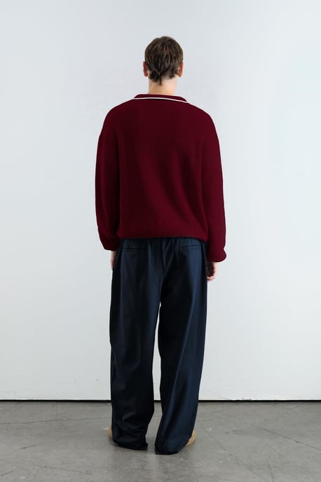 Herren gestreifter Baumwoll-Polo-Pullover - Image 3