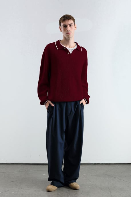 Herren gestreifter Baumwoll-Polo-Pullover - Image 4